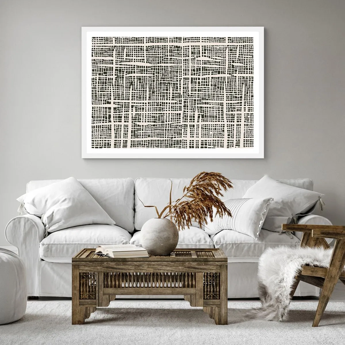 Poster in white frmae - Woven Composition - 50x50 cm