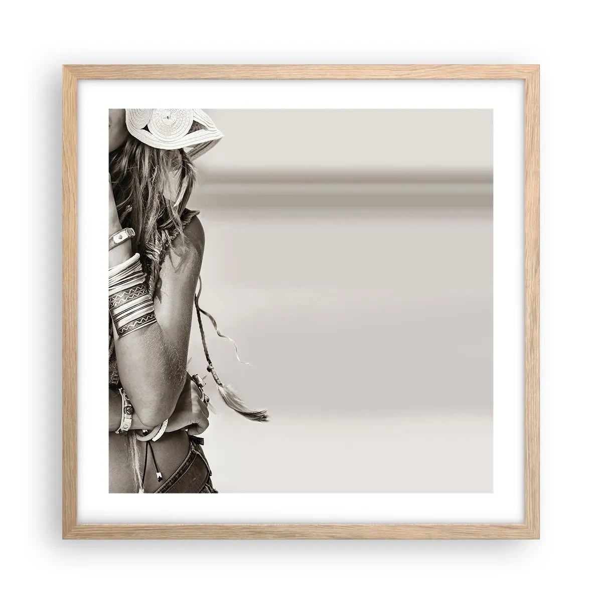 Poster in light oak frame - Like a Girl - 50x50 cm