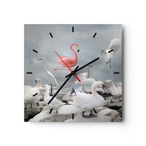 Wall clock - Clock on glass - Where Did I Come from? - 30x30 cm