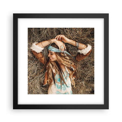 Poster in black frame - On the Way to the Summer of Love - 30x30 cm