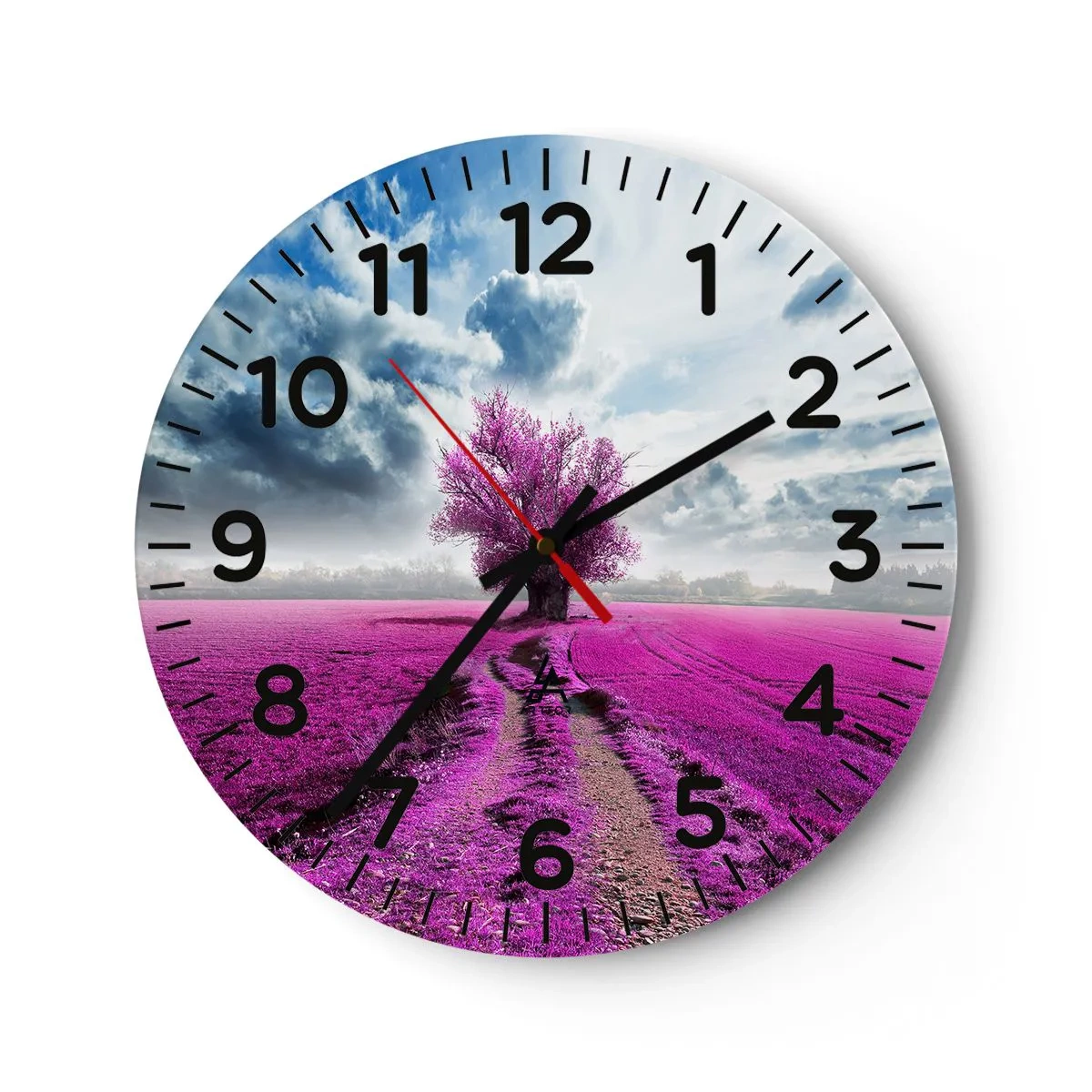 Wall clock - Clock on glass - Heathland Charm - 40x40 cm