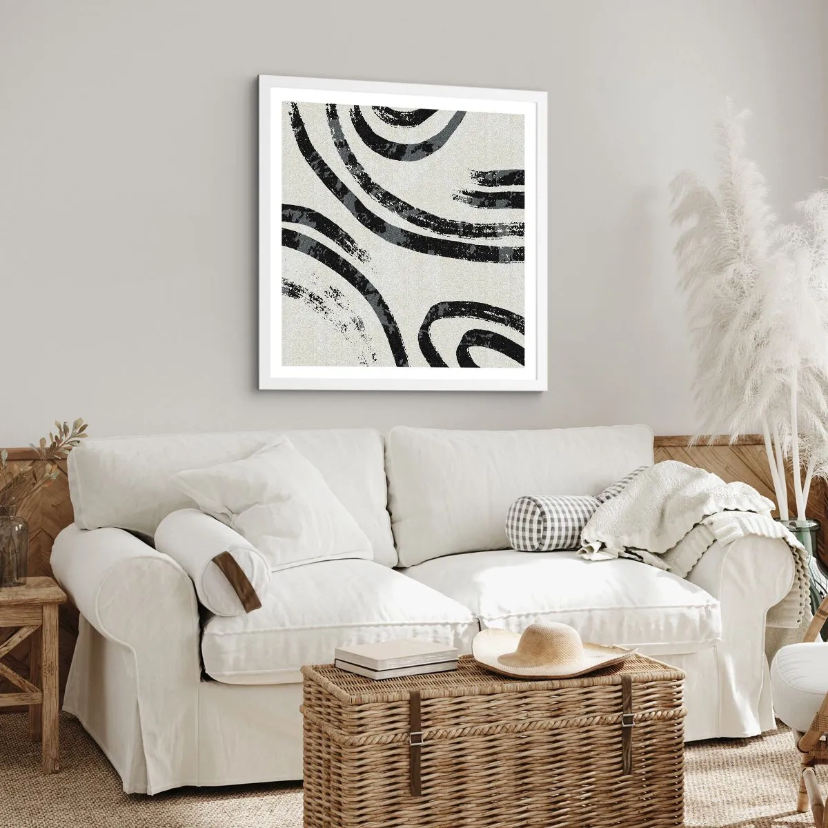 Poster in white frmae - Stopped Half Way - 60x60 cm