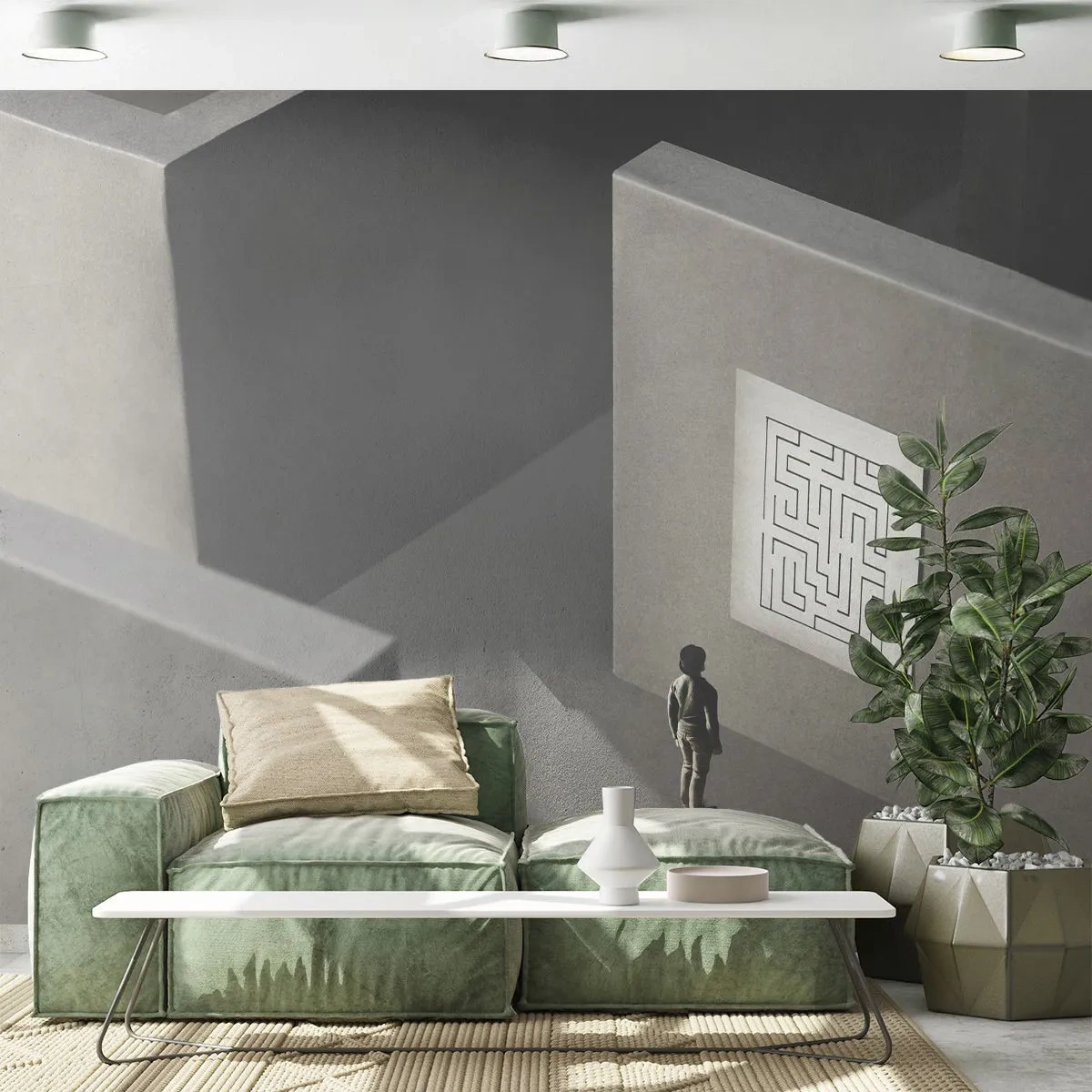 Photo Wallpaper Standard Eco - But Where Am I? - Maze, Abstraction, Piece - 400x280 cm