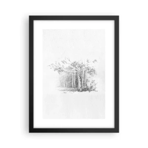 Poster in black frame - Holiday of Birch Forest - 30x40 cm