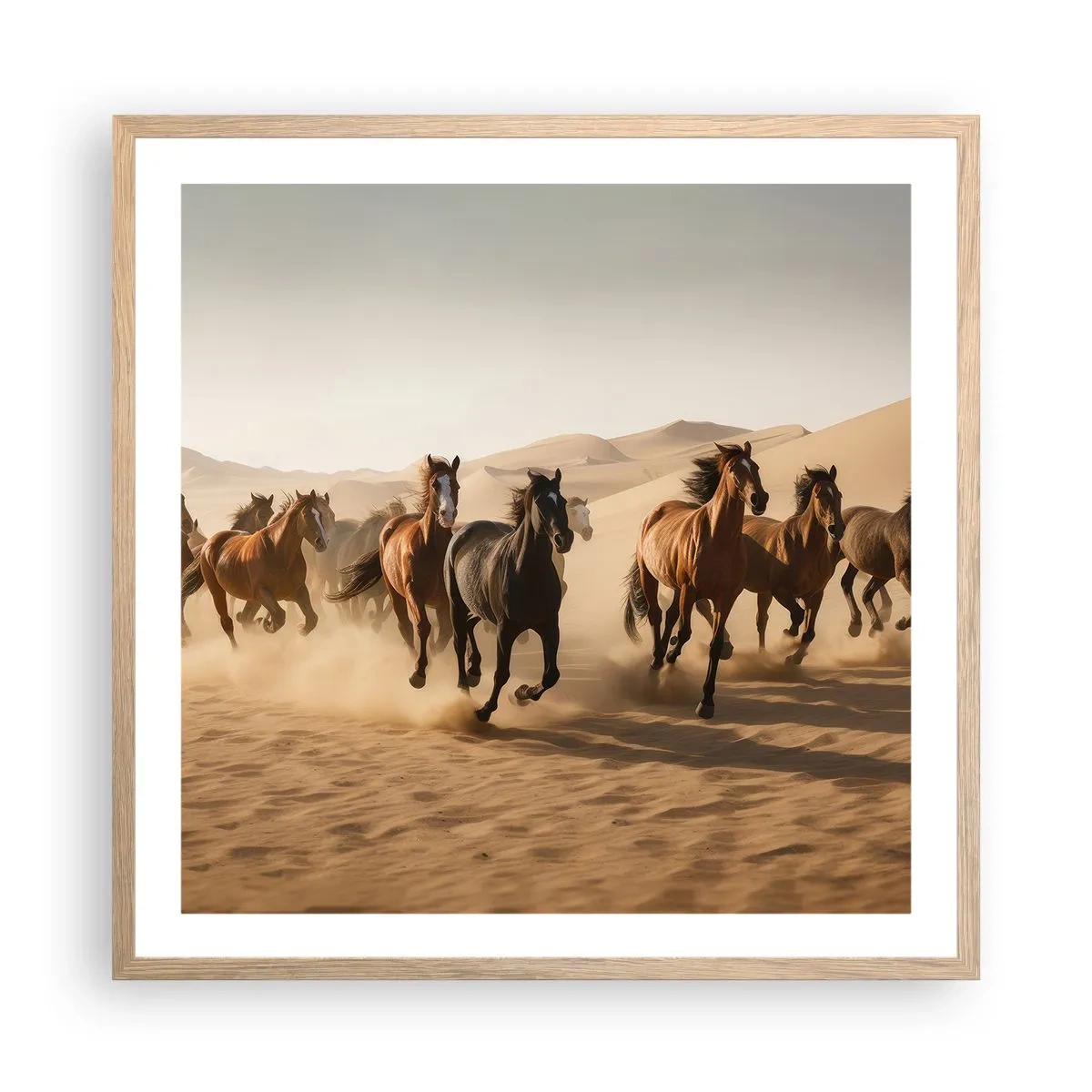 Poster in light oak frame - Free as a Wind - 60x60 cm