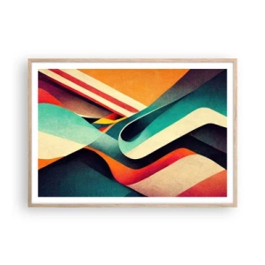 Poster in light oak frame - Intense Composition - 100x70 cm