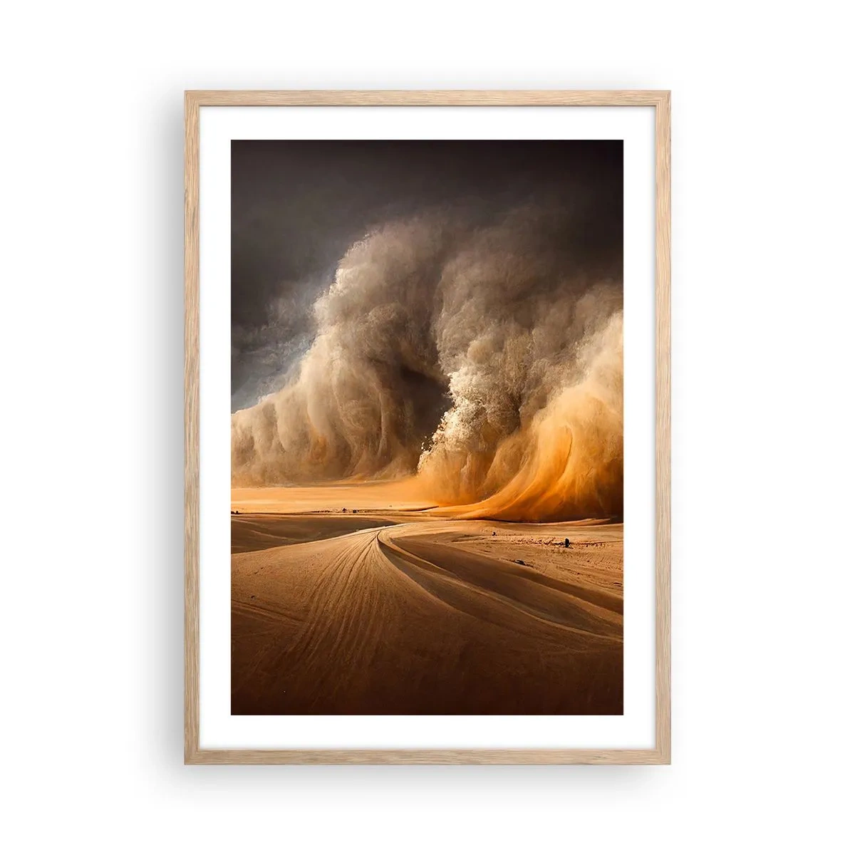 Poster in light oak frame - Rage of the Desert - 50x70 cm
