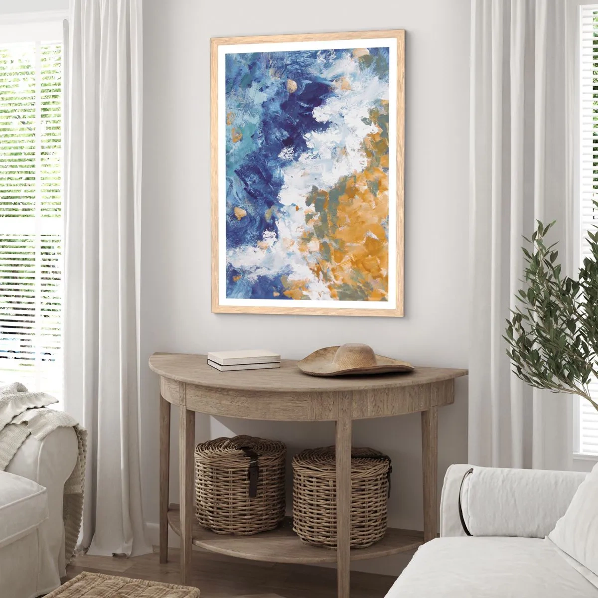Poster in light oak frame - The Dance of Elements - 30x40 cm