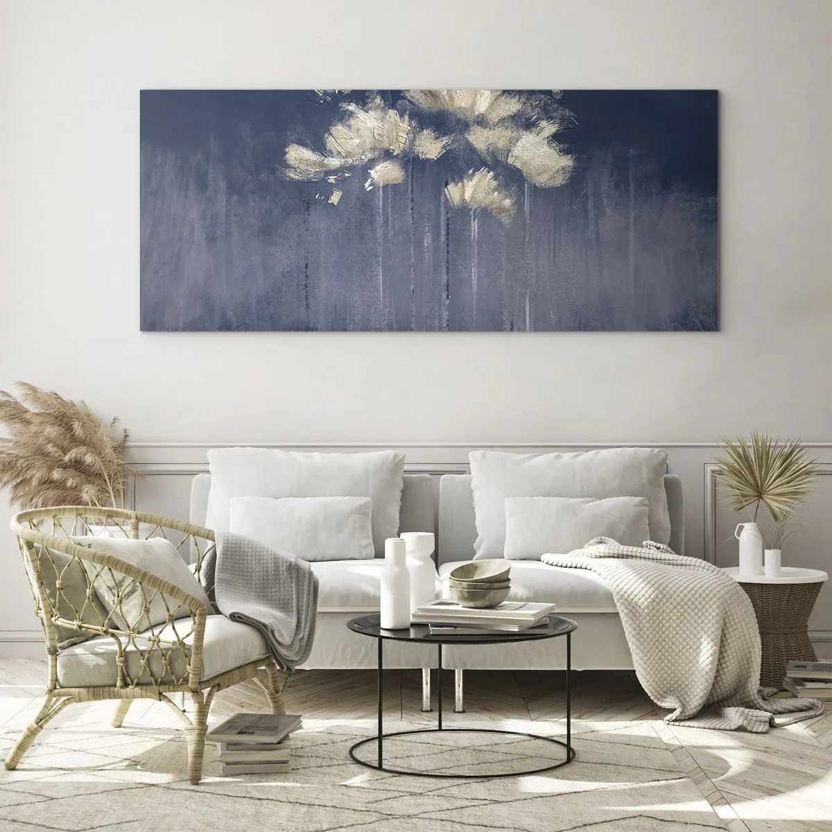 Glass picture - Like Flakes in the Wind - 160x50 cm