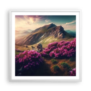 Poster in white frmae - Summer in the Mountains - 60x60 cm