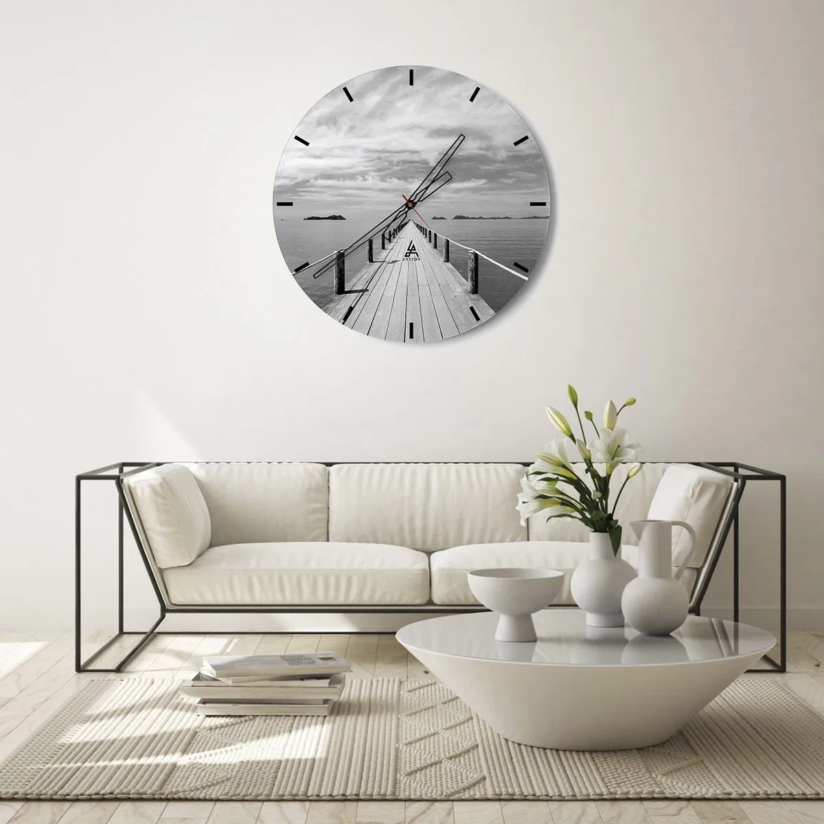 Wall clock - Clock on glass - Maybe a Trip… - 30x30 cm