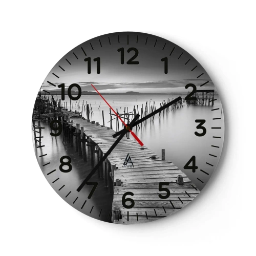 Wall clock - Clock on glass - Peace of a Forgotten Shore - 40x40 cm