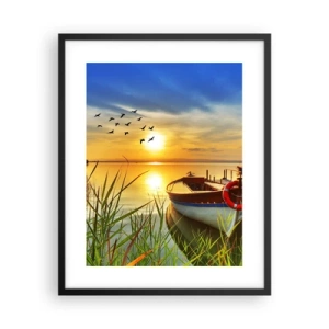 Poster in black frame - Cormorants Are Flying Away - 40x50 cm