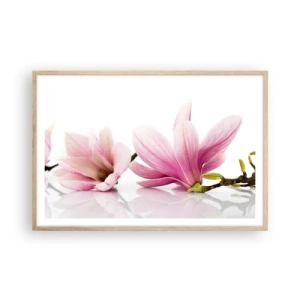 Poster in light oak frame - Delicate Like a Spring Breeze - 91x61 cm