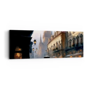 Canvas picture - Charm of Evening in Prague - 90x30 cm