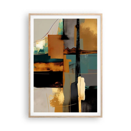 Poster in light oak frame - Abstract - Light and Shadow - 70x100 cm