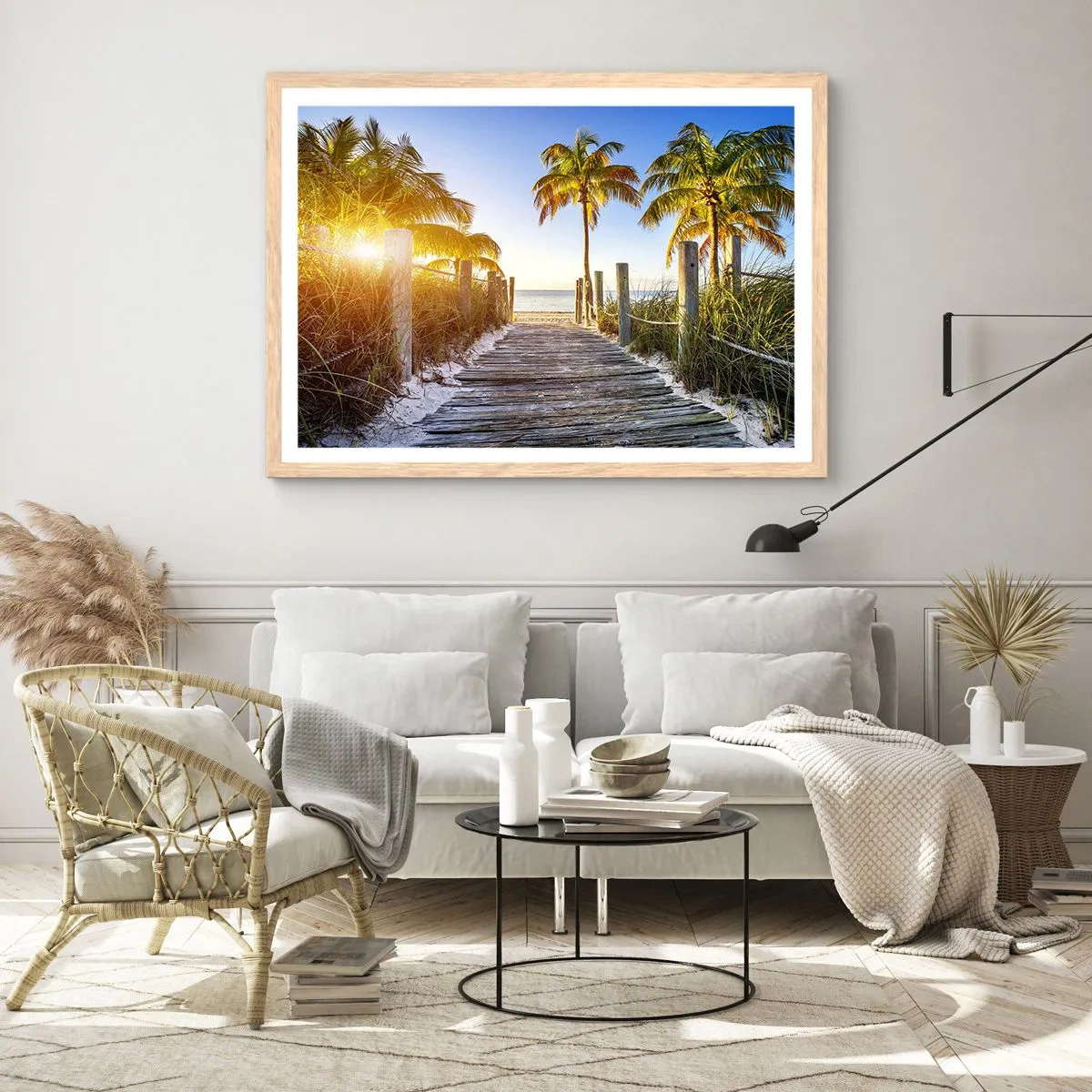 Poster in light oak frame - Straight to Paradise - 50x40 cm