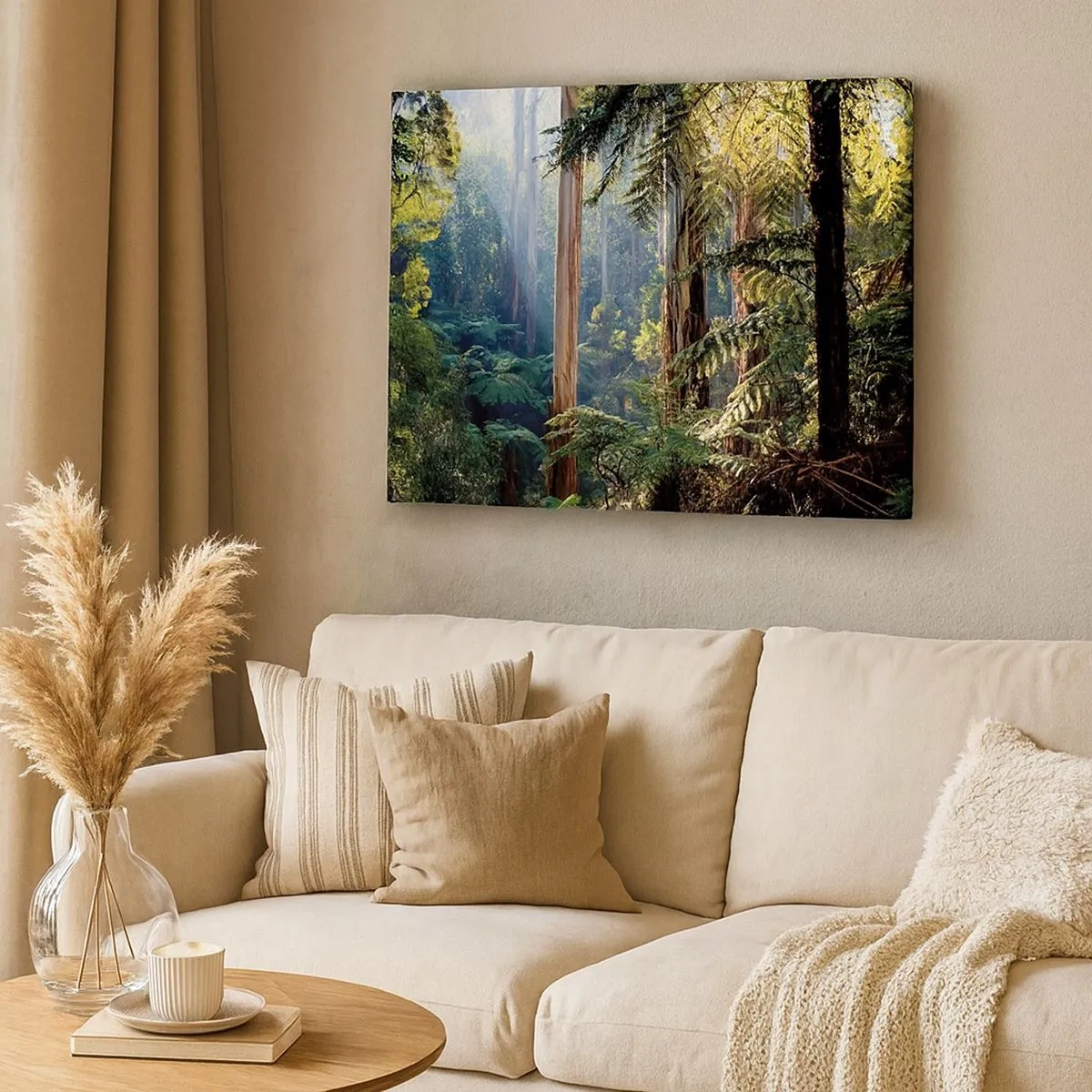 Canvas picture - Tropical forest illuminated by the sun's rays - 70x50cm - Tale of a Forest - Modern wall decoration for the living room and bedroom ARTTOR