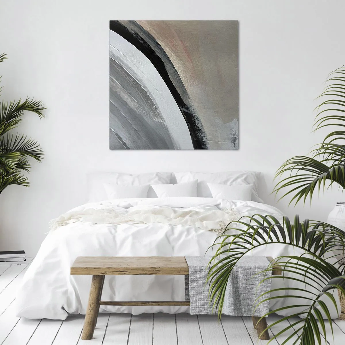 Canvas picture - Composition: Arc of Black and Grey - 40x40 cm