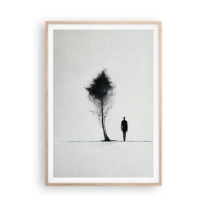 Poster in light oak frame - We All Migrate - 70x100 cm