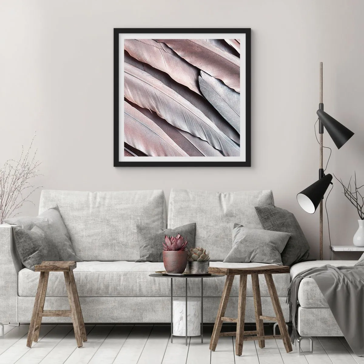 Poster in black frame - In Pink Silverness - 30x30 cm