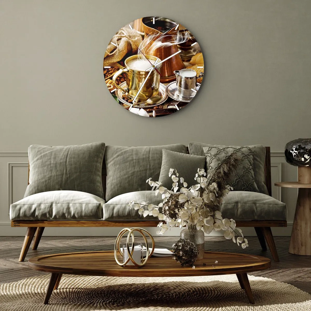 Wall clock - Clock on glass - Have a Nice Day! - 40x40 cm