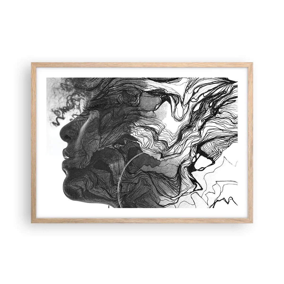 Poster in light oak frame - Wrapped up in Dreams - 70x50 cm