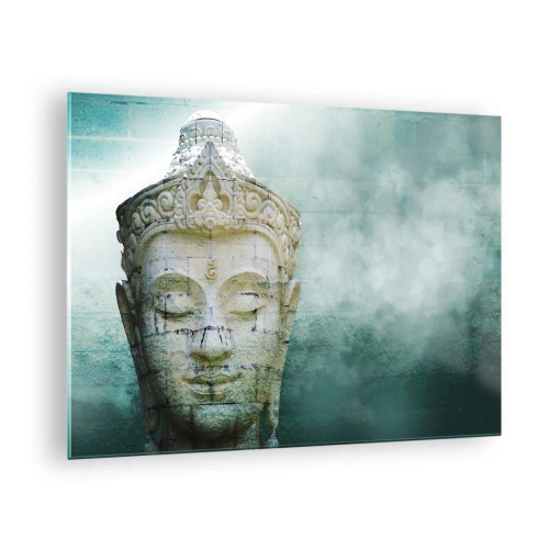Glass picture - Buddha statue in a mystical atmosphere - 70x50cm - In Search of Light - Modern wall decoration for the living room and bedroom ARTTOR