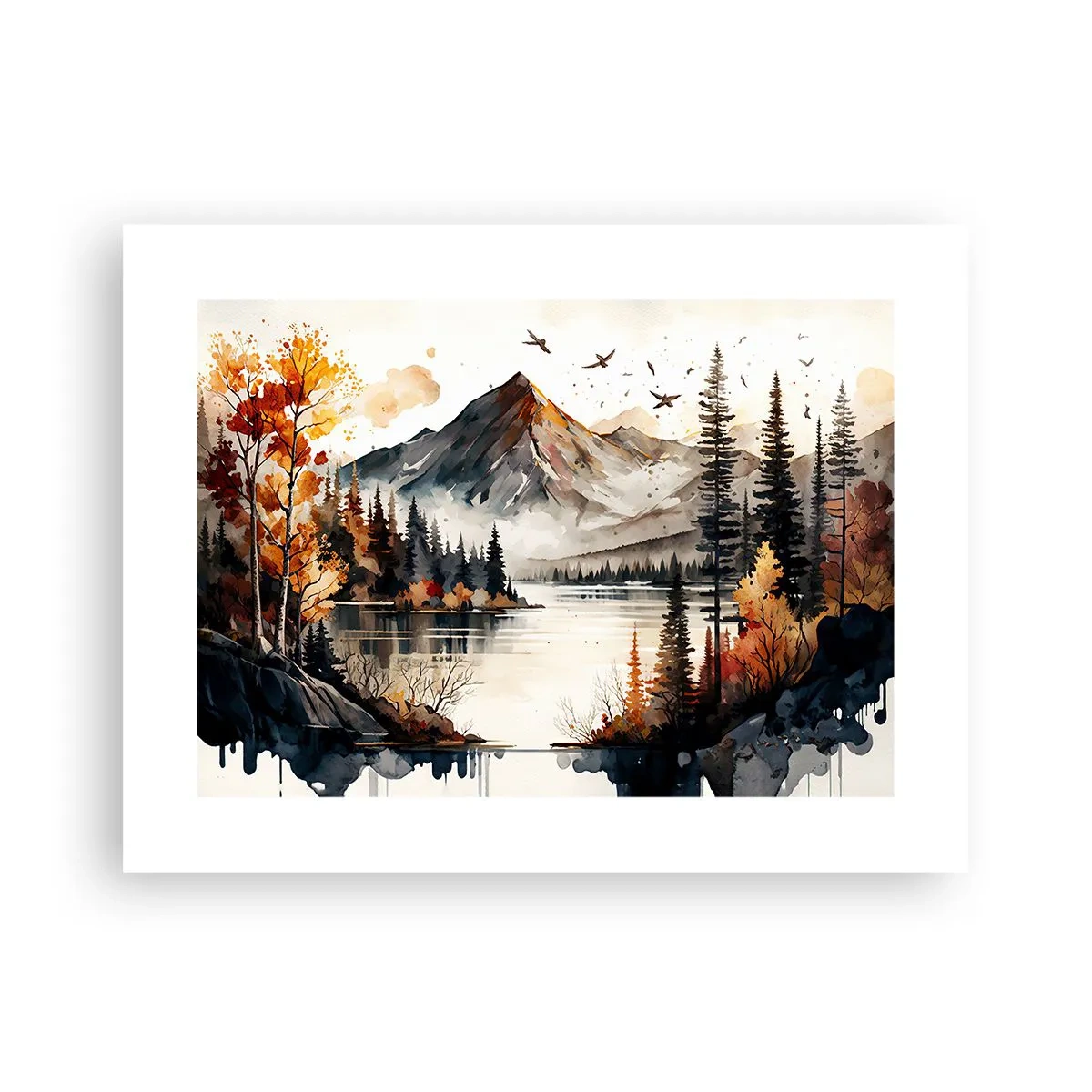 Poster - Golden Autumn in the Mountains - 40x30 cm