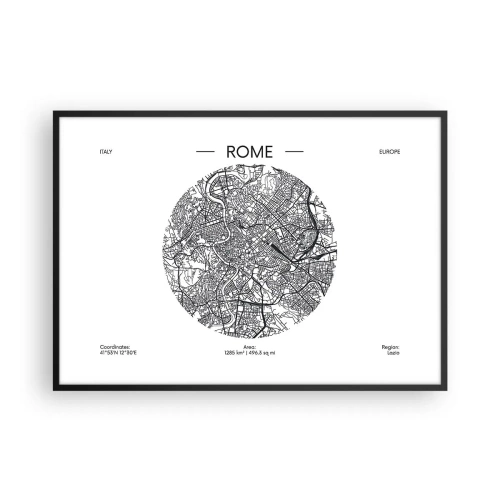 Poster in black frame - Anatomy of Rome - 100x70 cm