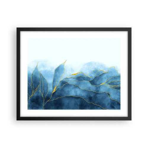 Poster in black frame - Blue In Gold - 50x40 cm