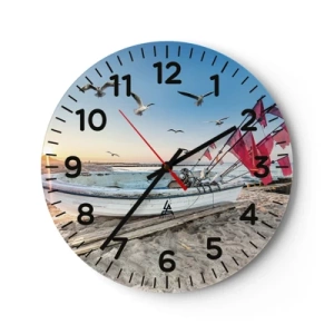 Wall clock - Clock on glass - Deserved Rest - 40x40 cm
