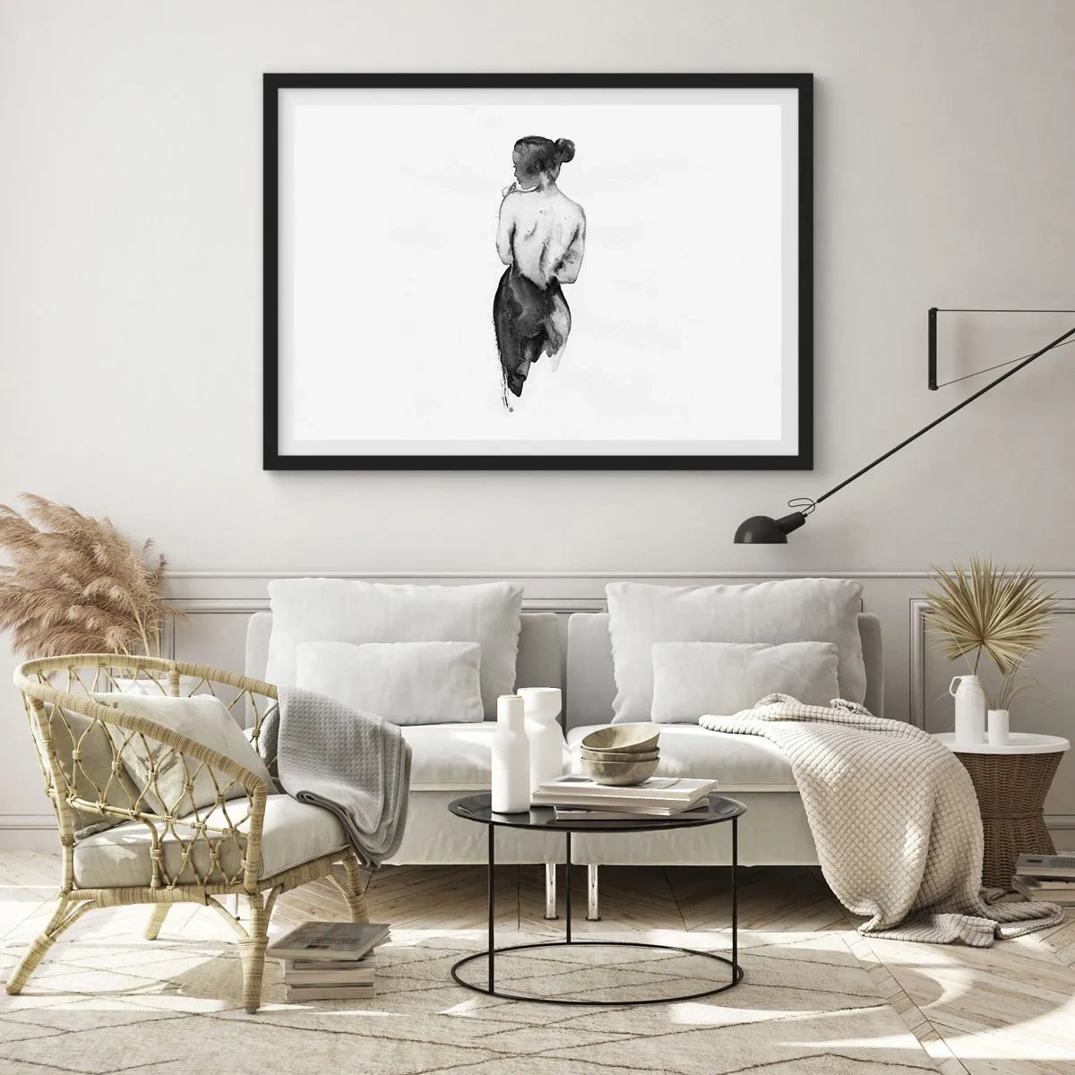 Poster in black frame - By Her Side the World Disappears - 50x40 cm