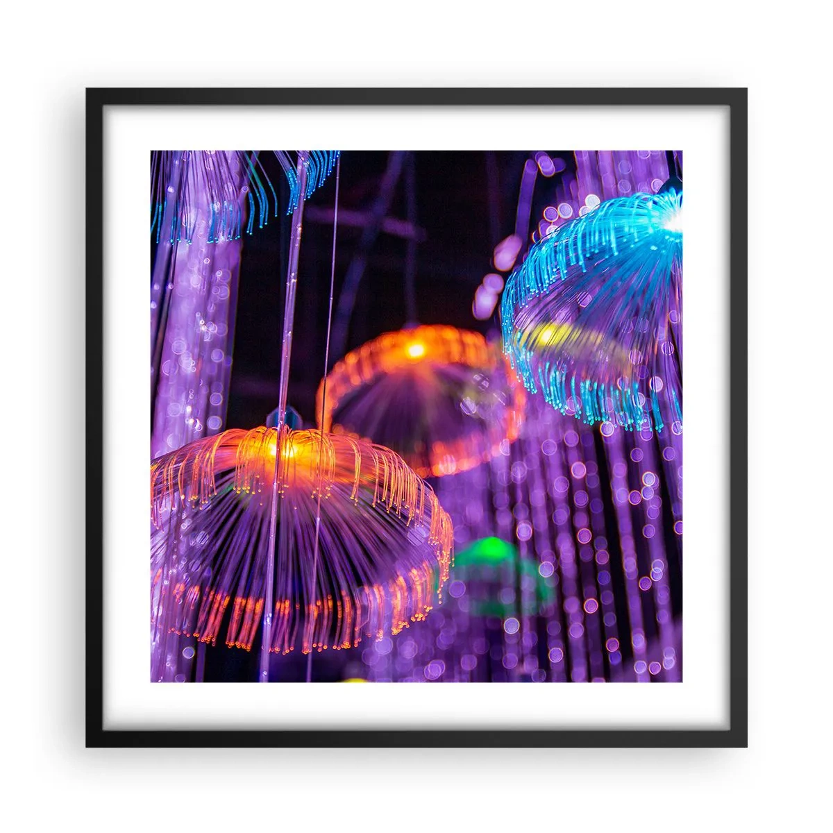 Poster in black frame - Light Fountain - 50x50 cm