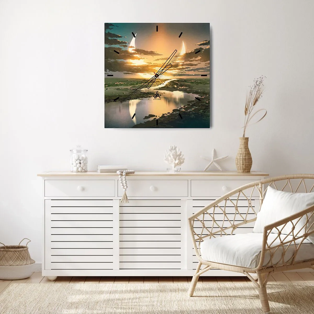 Wall clock - Clock on glass - Somewhere in a Distant Galaxy - 40x40 cm