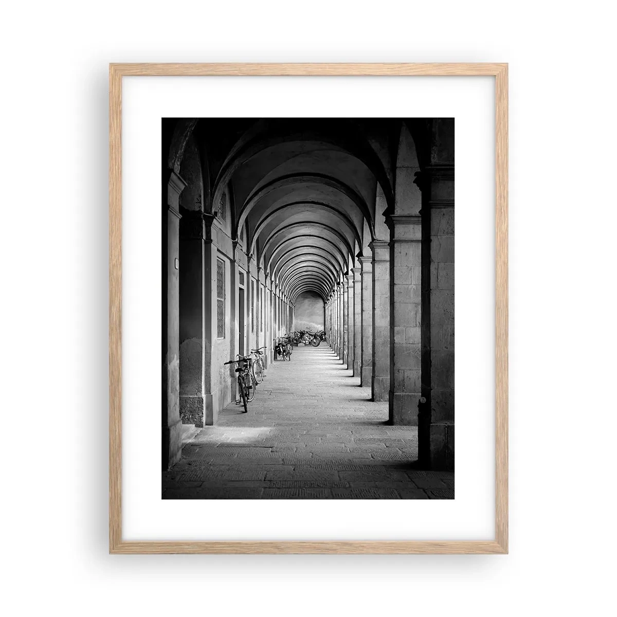 Poster in light oak frame - Under the Arcades - 40x50 cm