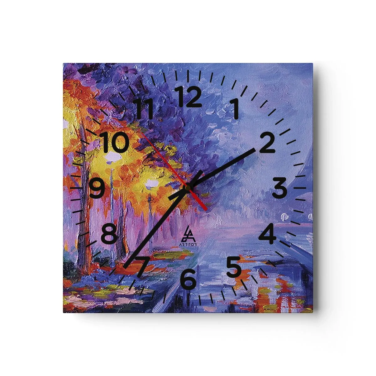 Wall clock - Clock on glass - Dreamed Walk - 40x40 cm