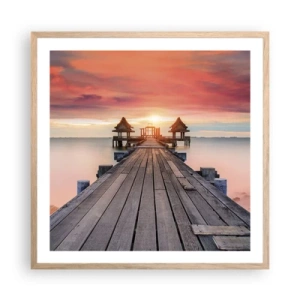Poster in light oak frame - Sunset on the East - 60x60 cm