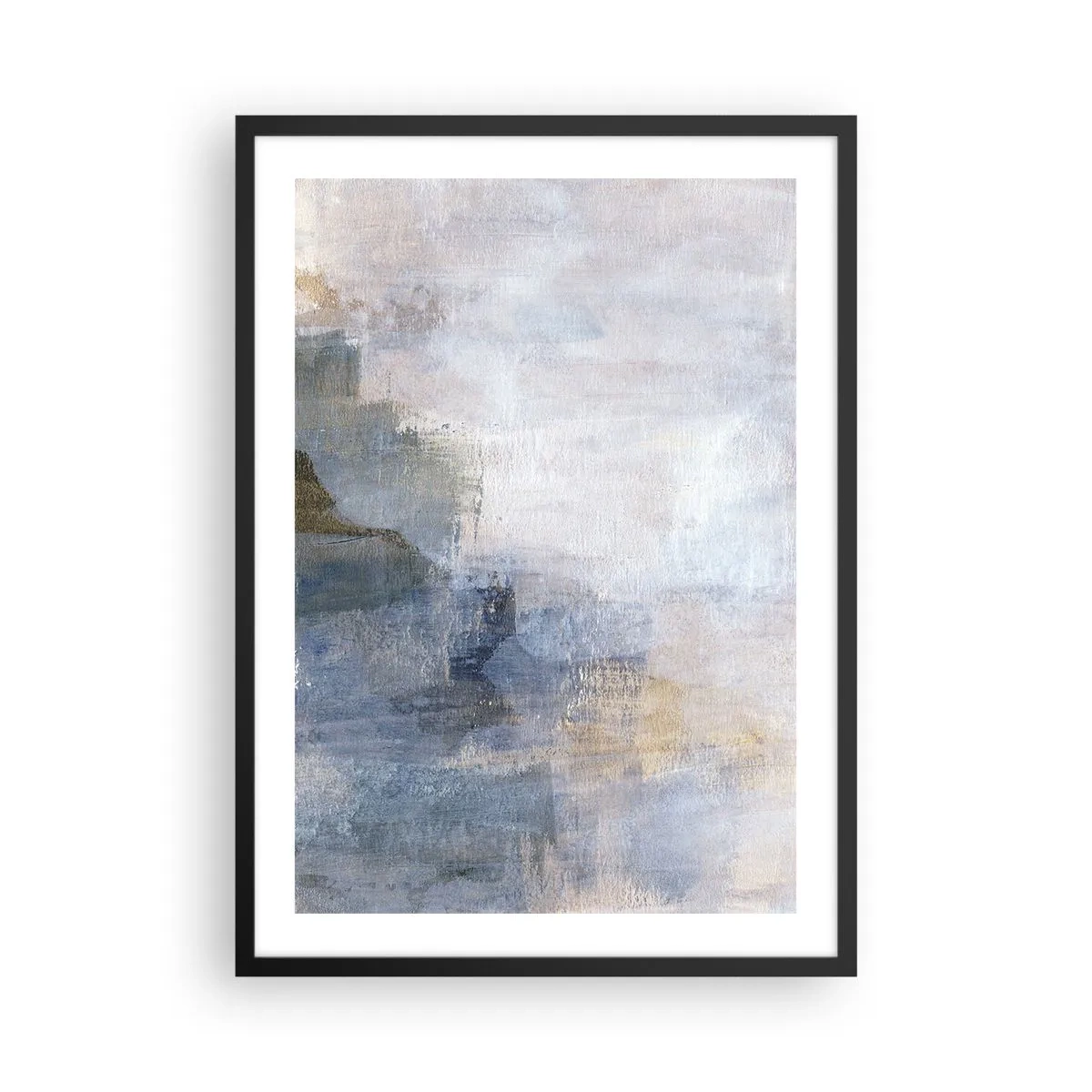 Poster in black frame - Abstract composition in shades of blue and beige - 50x70cm - Tones and Chords of Colours - Modern wall decoration for the living room and bedroom ARTTOR