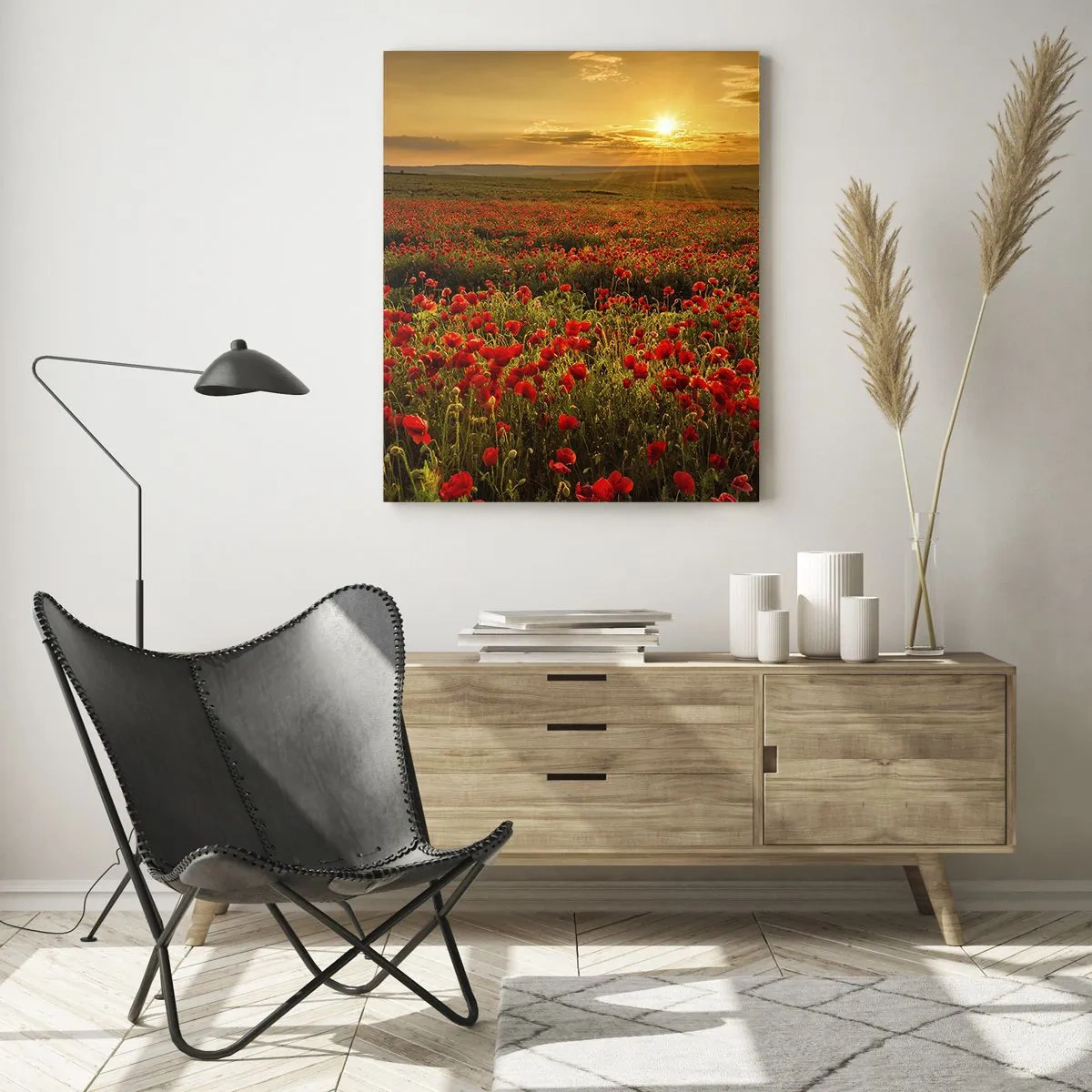 Glass picture - In the Meadow, among Flood of Flowers - 50x70 cm