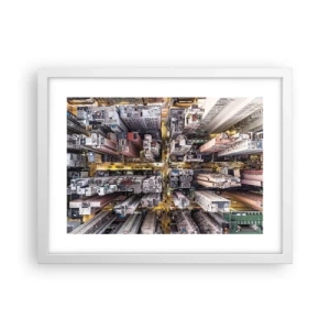 Poster in white frmae - Greetings from Hong Kong - 40x30 cm