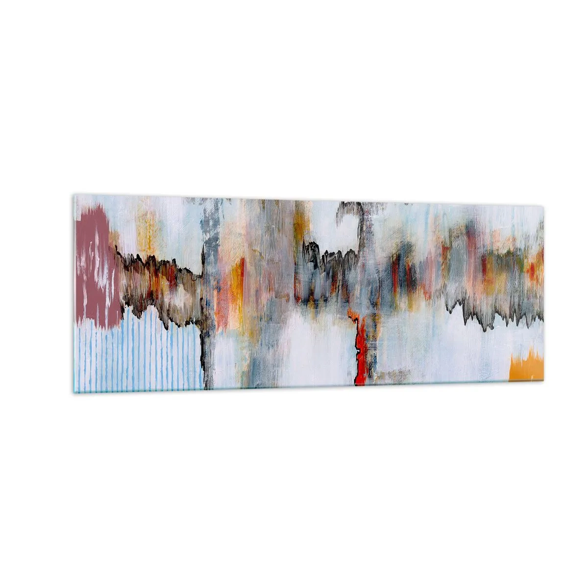 Glass picture - With a Stick on Water - 140x50 cm