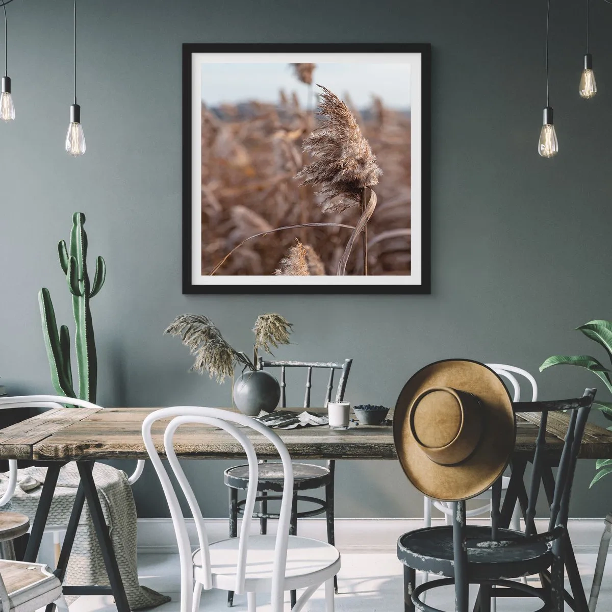 Poster in black frame - Time to Fly with the Wind - 40x40 cm