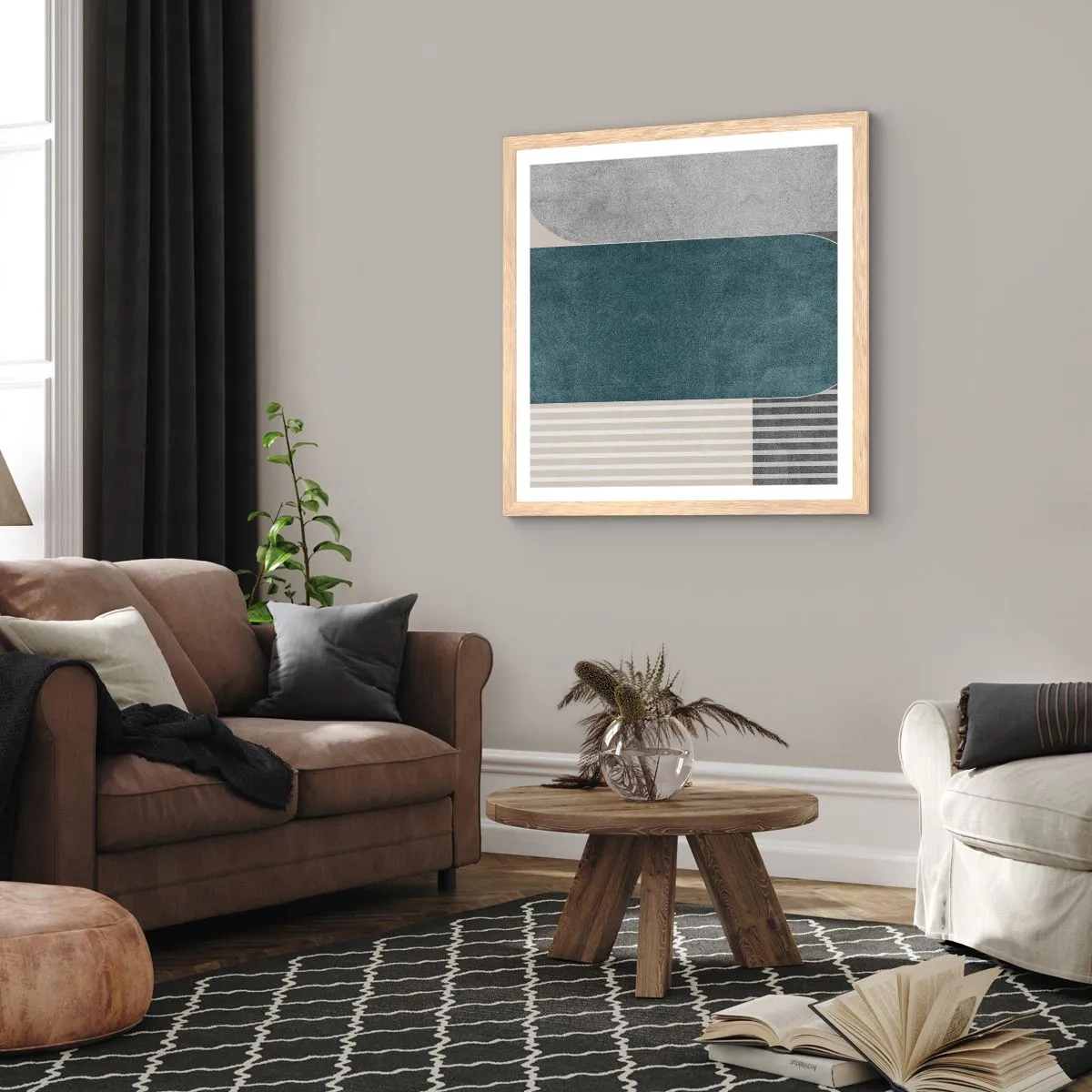 Poster in light oak frame - Levelled Composition - 40x40 cm
