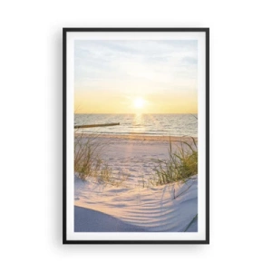 Poster in black frame - Sound of the Sea, Singing of the Birds, Wild Beach among Grass - 61x91 cm