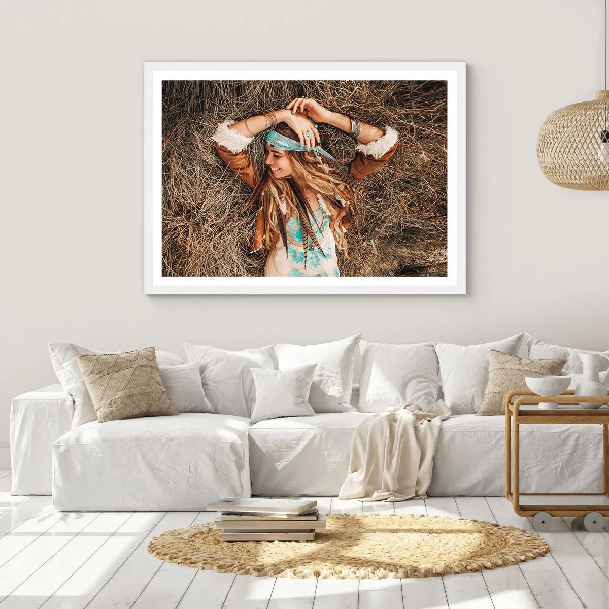 Poster in white frmae - On the Way to the Summer of Love - 50x40 cm