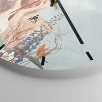 Clock face with lines