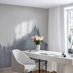 Photo Wallpaper Standard Eco - A gray abstraction resembling a mountain landscape - 100x70cm - Mysterious Writing - Modern wall decoration for the living room and bedroom ARTTOR