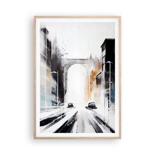Poster in light oak frame - Study of a City: Architecture and Movement - 70x100 cm