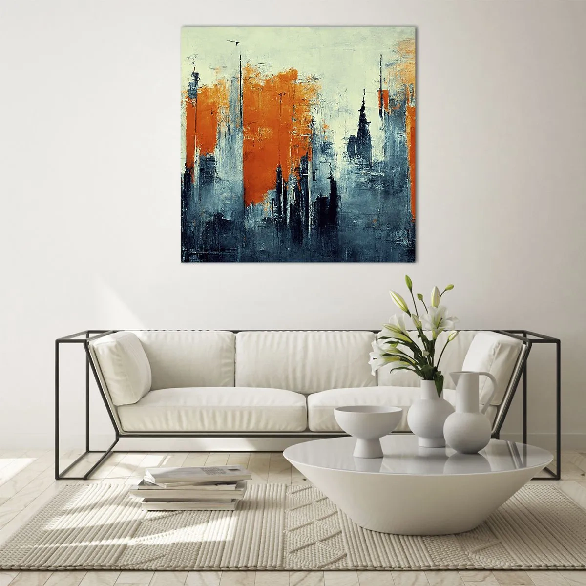 Glass picture - Modern Landscape - 40x40 cm